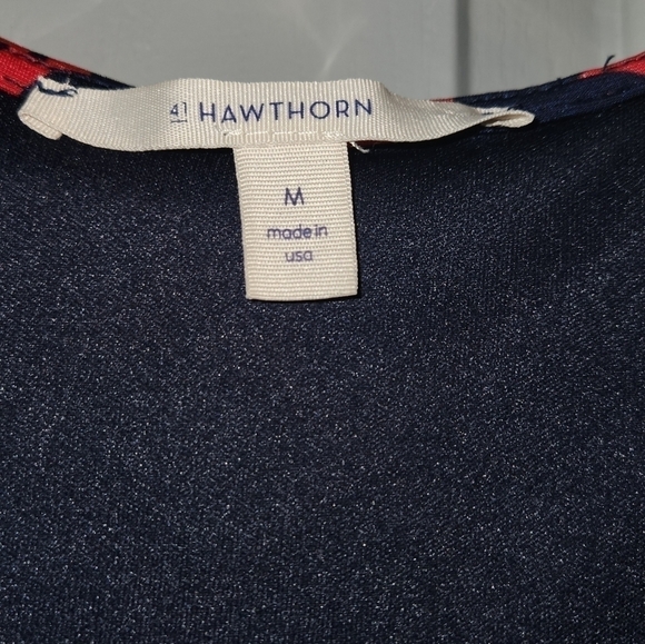 41 Hawthorne Kassidy Blue & Pink Faux Wrap Dress Medium - Picture 4 of 6